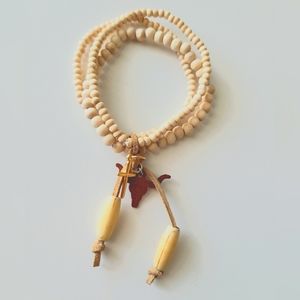 New Handmade natural beaded stretch bracelet with charms